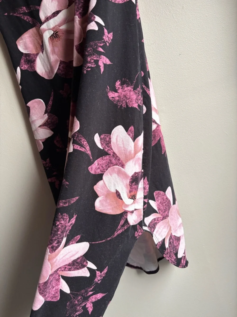 Dynamite Black Midi Dress with Pink Floral Print - Picture 5 of 5